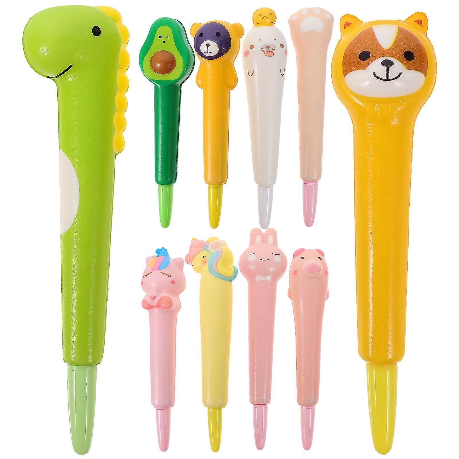 Plastic Gel Pen Decompression Multi-Function Pens for Writing Use 10Pcs