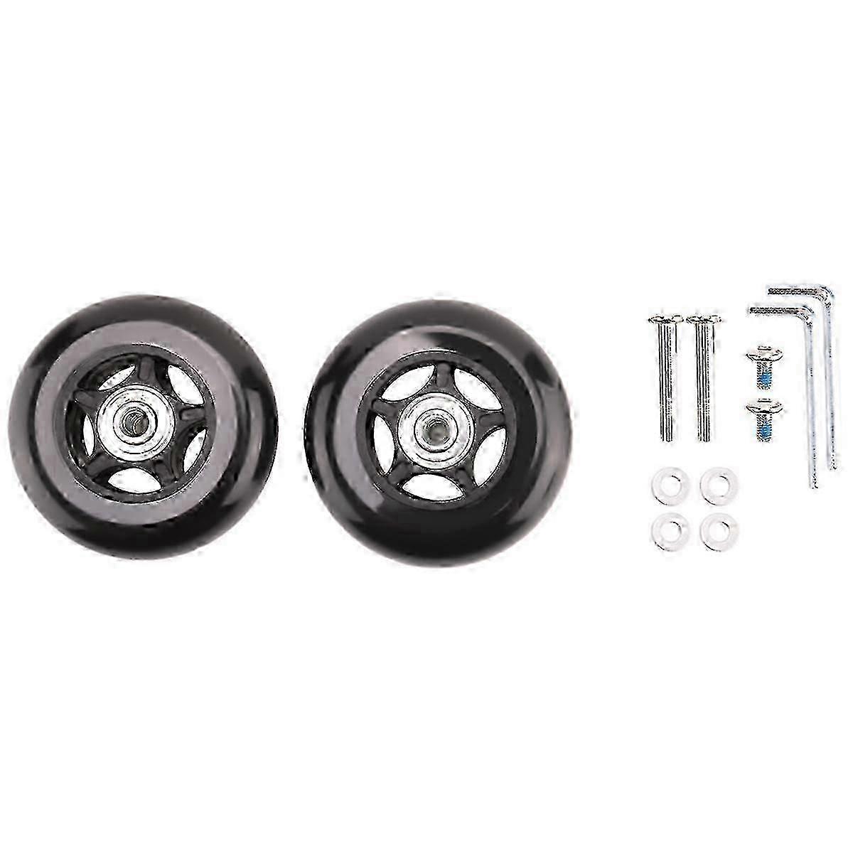 2 Set Luggage Suitcase Replacement Wheels OD 80mm