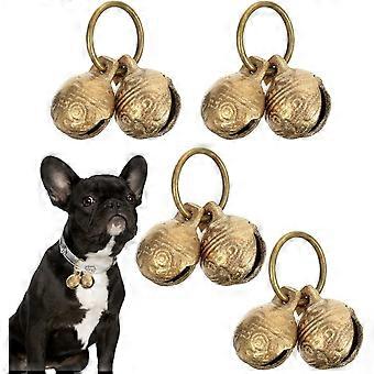 Hundehalsband-Glöckchen, 4 Stück, extra laute Glöckchen für Hunde- und Katzenhalsbänder, perfekt für Sicherheit und Haustierortung, Kupfer, 15 Zoll, für kleine Hunde und Katzen
