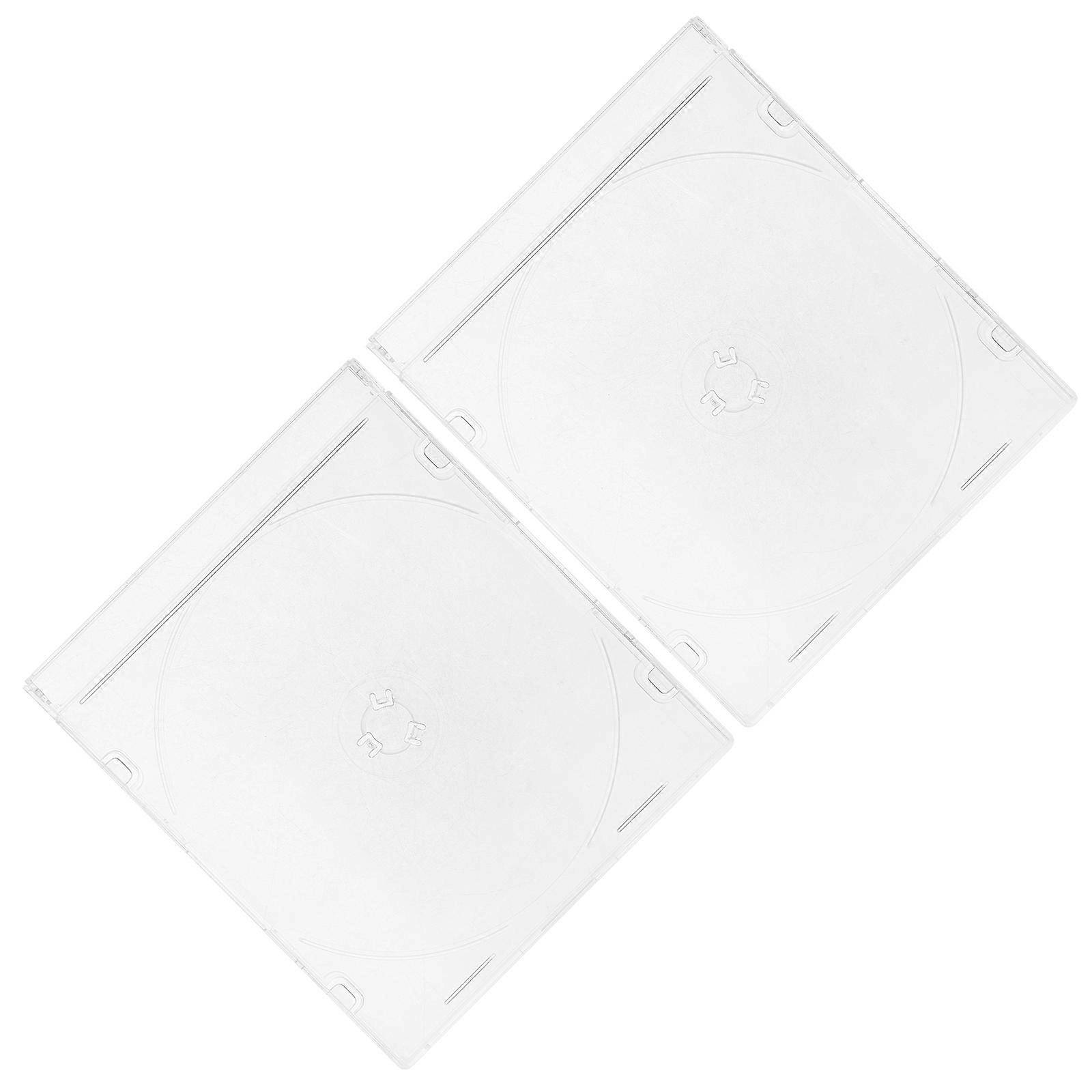 Acrylic Cd Case for Storage 2Pcs Transparent Disc Protective Shell Dvd Cases