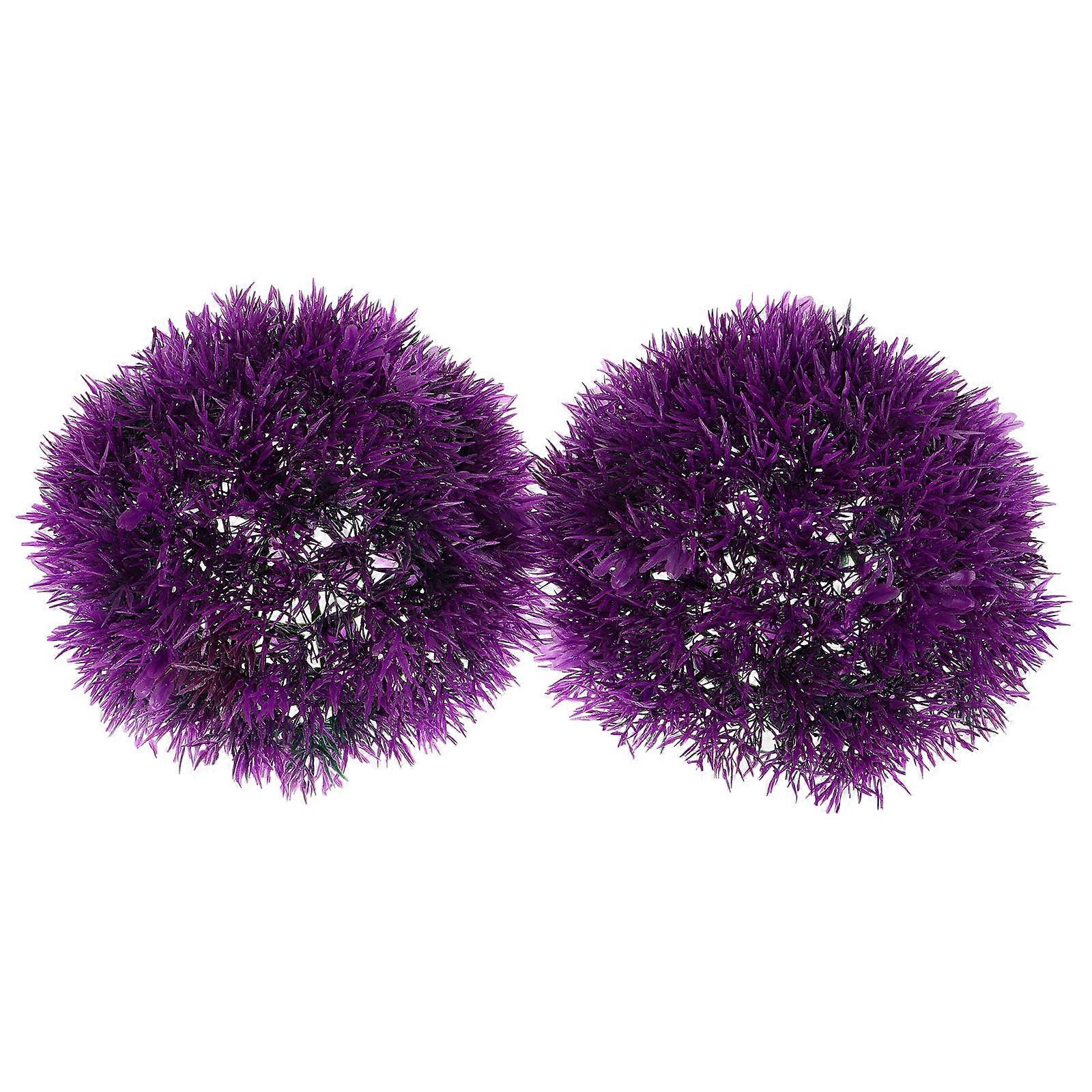Simulated Plant Balls Artificial Grass Balls for Decor 2Pcs Plastic Material
