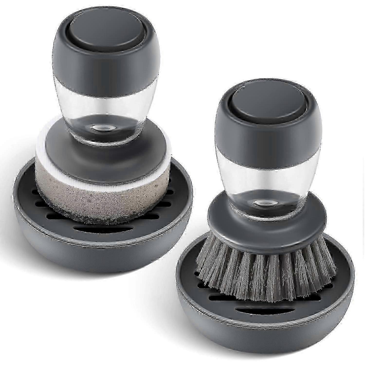 Kitchen Dishwashing Brush Set With Soap Dispenser