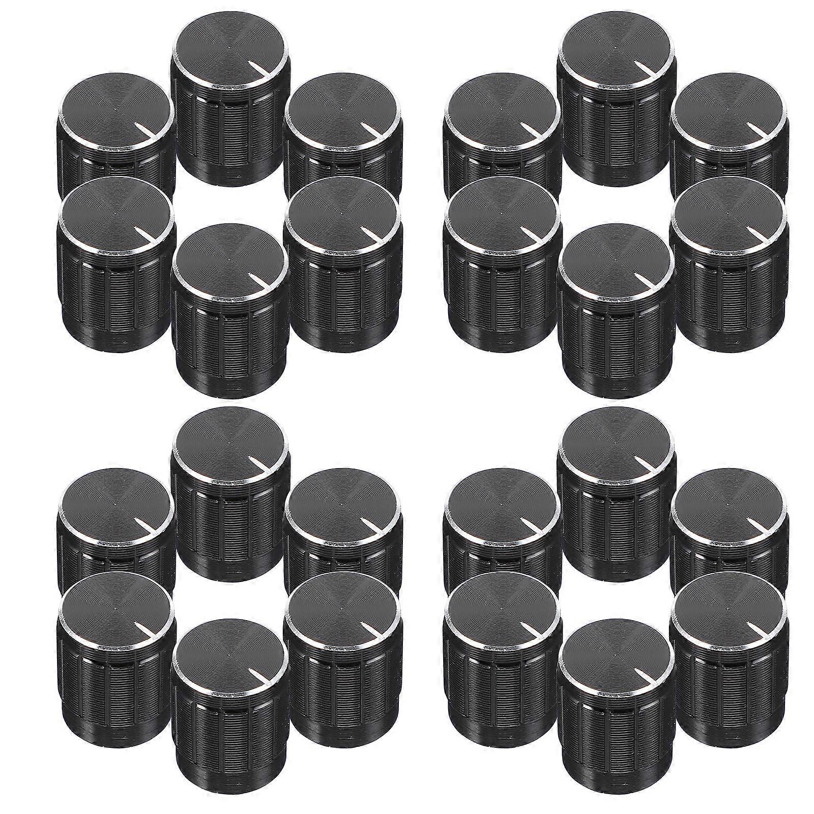 24Pcs Potentiometer Knob Insert Shaft Potentiometer Volume Control Knobs (Black)