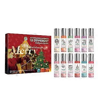2pcsChristmas Colorful Countdown Perfume Gift Set, 12 Unique Scents Warm Surprise Christmas Fragrance Collection
