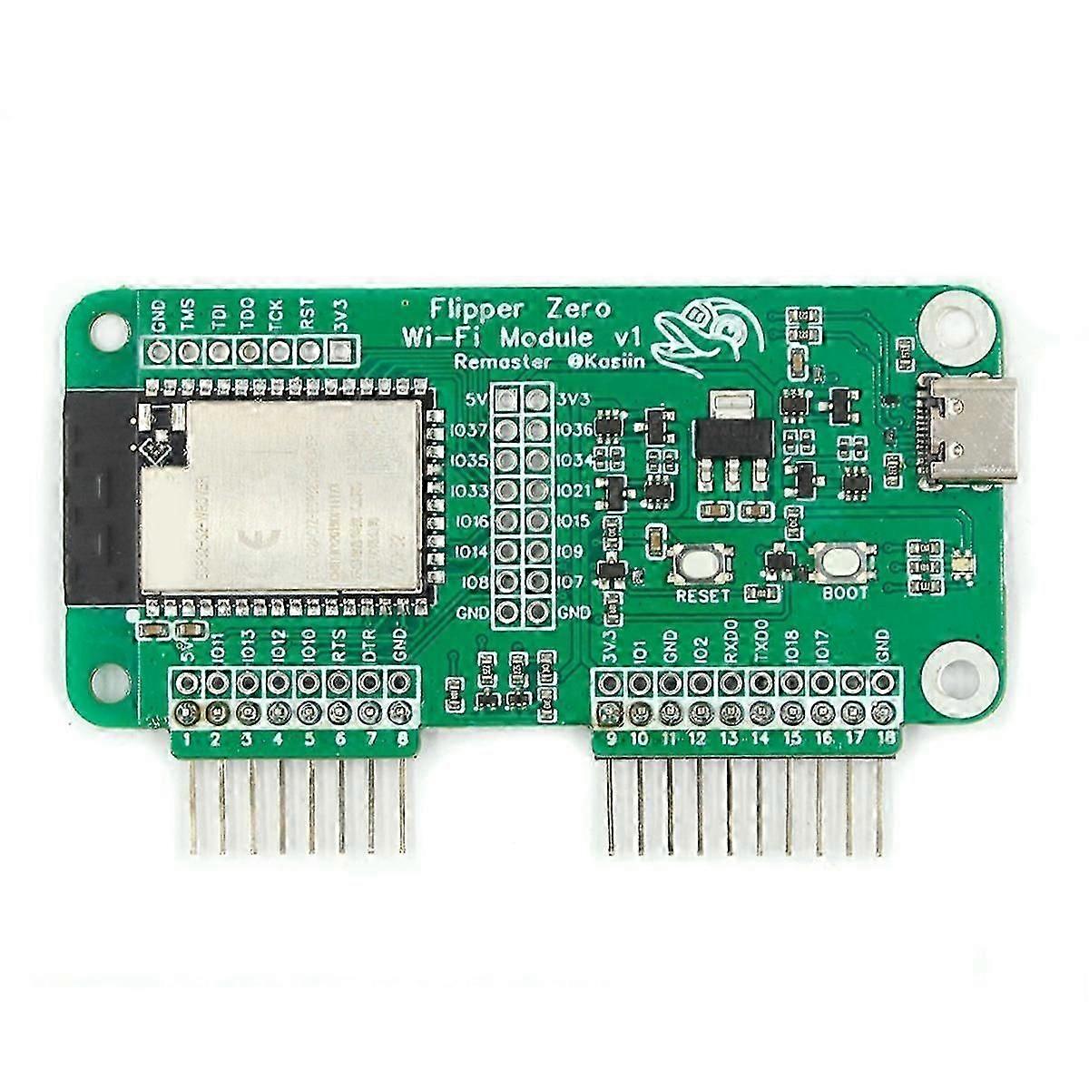 WiFi Development Board Compatible with Zero, Open Source Firmware, Green PCB, with Soldered Pin Headers
