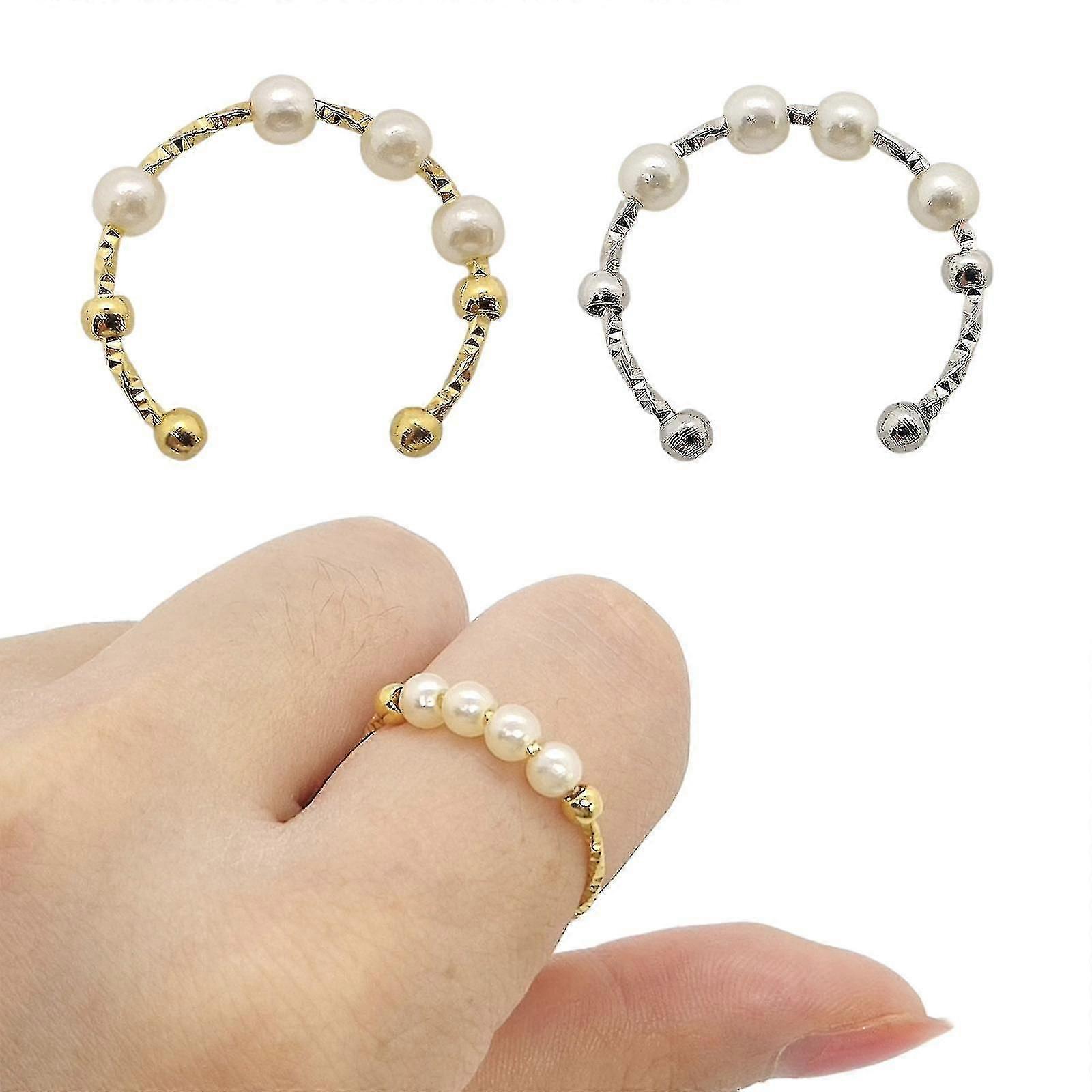 Mädchen Perle Ring Mode Einstellbare Größe