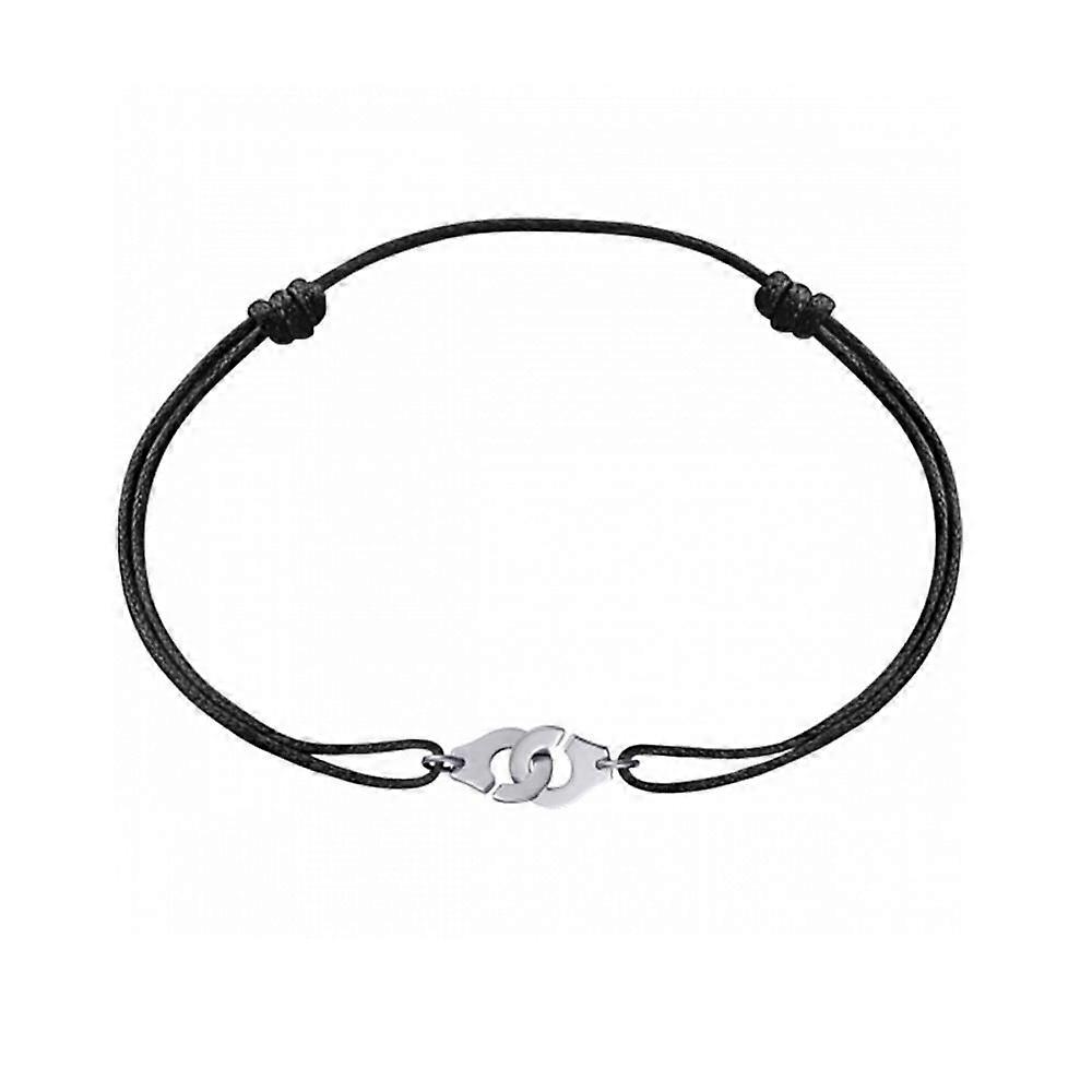 Silver Handcuffs necklace on cord