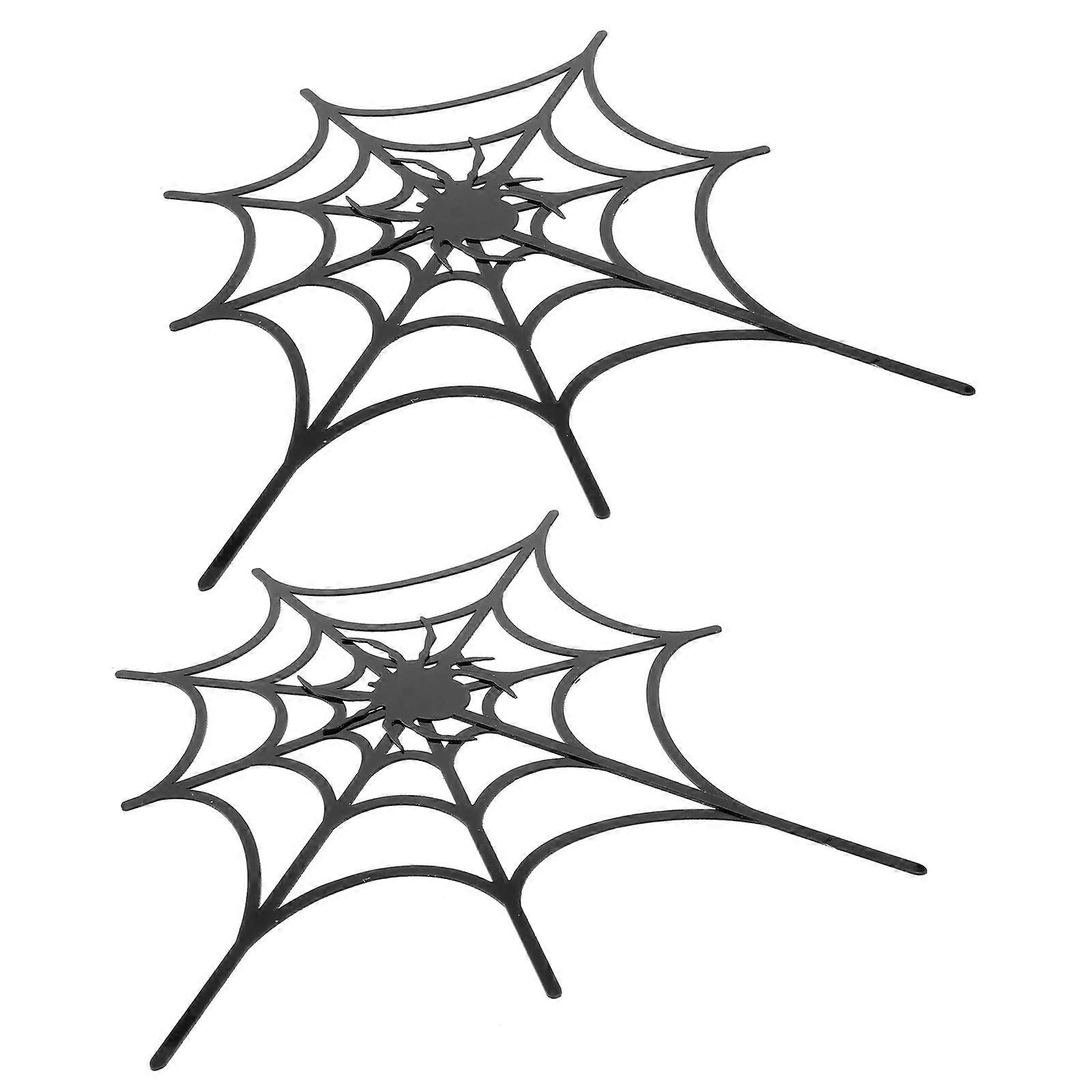 Halloween Wall Sticker Spider Web Pattern for Scary Decoration 2 Sheet Set