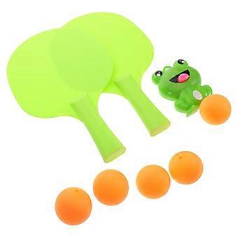 1 ensemble d'entraîneur de tennis de table suspendu pour enfants, jouet de sport parent-enfant d'intérieur, dispositif d'entraînement de conception de grenouille mignonne, ensemble de tennis de table suspendu d'intérieur