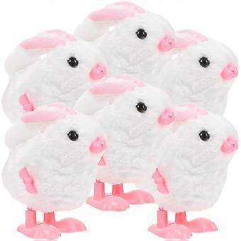 6er-Pack Osterhasen, Aufziehspielzeug, Plüschhasen, Uhrwerkspielzeug, Aufzieh-Hüpfhasen