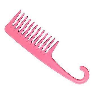 Wide Teeth Combs Shower Comb With Hook, Detangling Hair Brush2pcs-pink