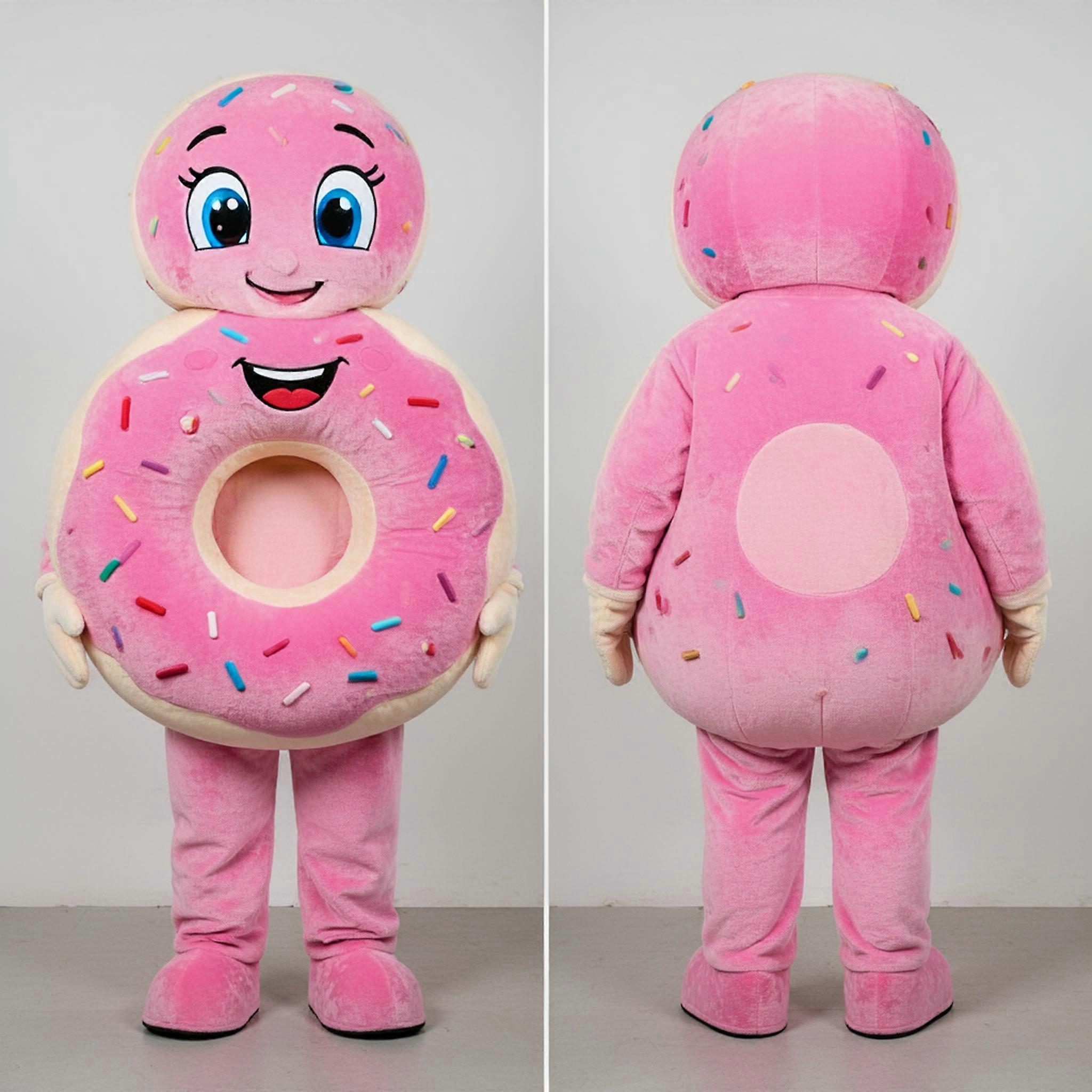 MASTICOT Pink Round Cheerful Bagels Mascot