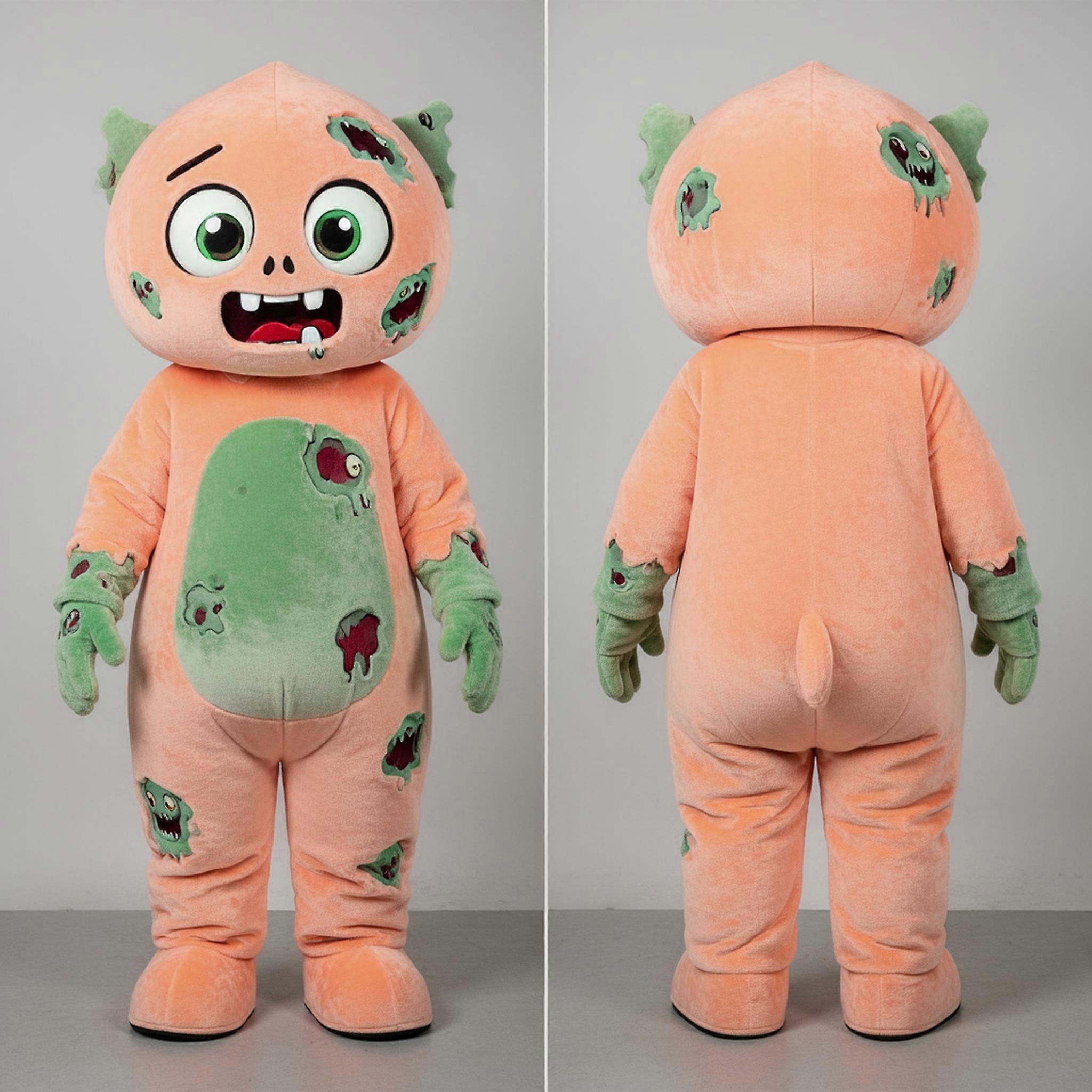 MASTICOT Peach Colored Rounded Zombie Mascot