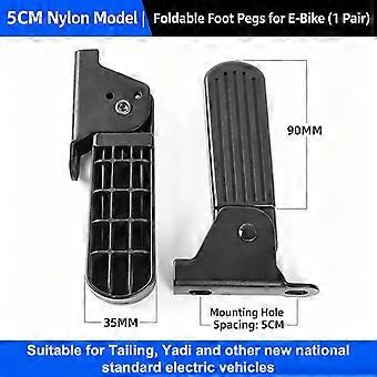 2Pcs Foldable E-Bike Front Pedals Non-slip Easy Install Metal Nylon for Electric Vehicle Scooter Retrofit Accessories