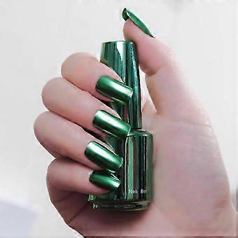 Metallic Mirror Nail Polish Green Chrome with Holographic Sparkle Effect Quick Dry LongLasting Shine