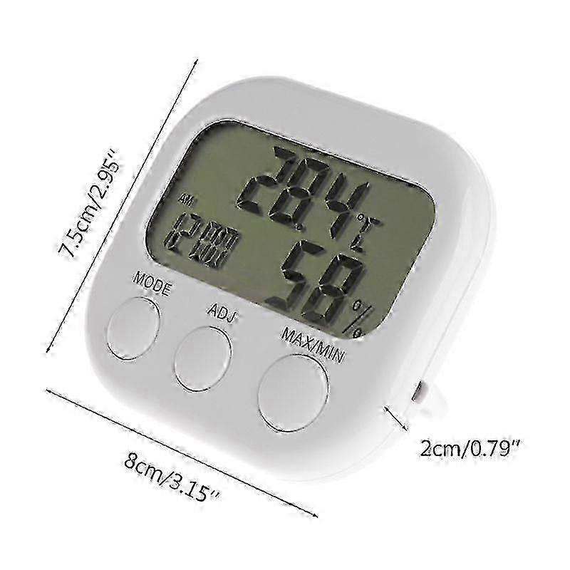 Digital LCD Thermometer Humidity Meter Hygrometer Max Min Air Temperature Clock