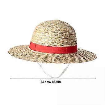 Multifunksjonell stråhatt for menn og kvinner Luffy Cosplay med streng Solstrandfest Reiseopptreden Kostyme stråhatter