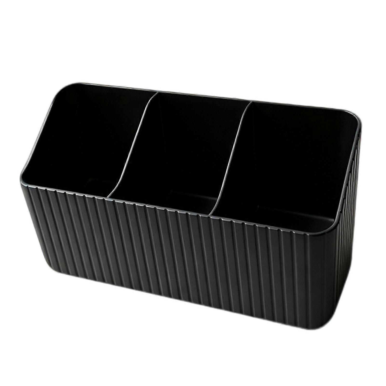 Space Saving Desk Organizer, Vertical Striped Container for Cosmetics
