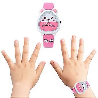 Leather Strap Diamond Case Analogue Watch