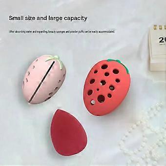 Silicone beauty blender storage case, travel strawberry beauty blender, dustproof and breathable beauty tool tray