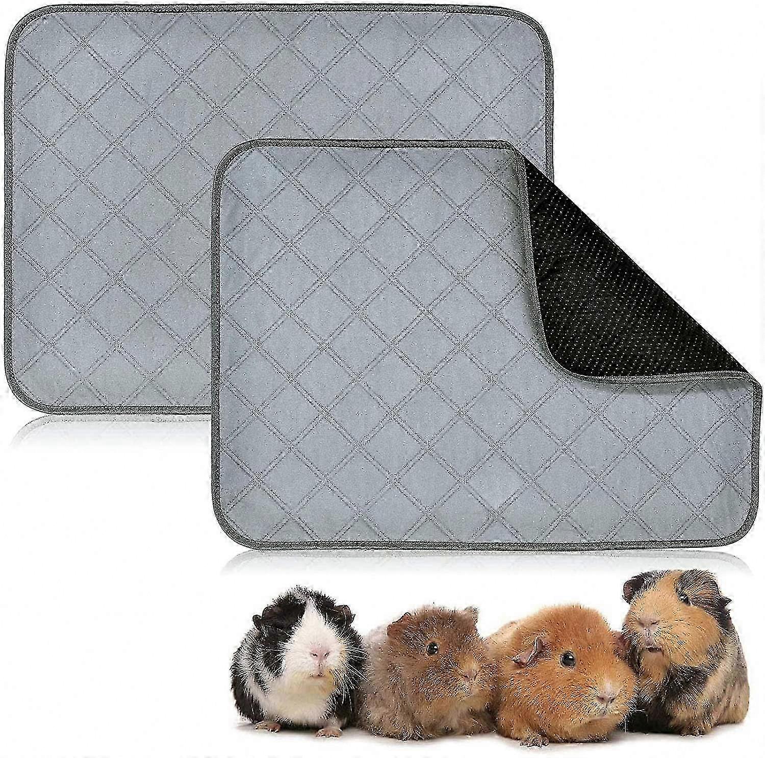 Fleece Cage Liners for Small Pets, 2-Pack Washable Absorbent Pads