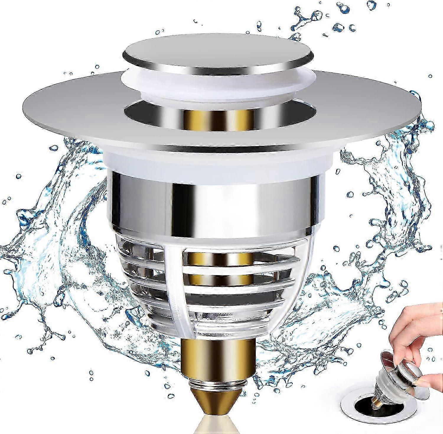 Quick-Drain Pop-Up Sink Strainer