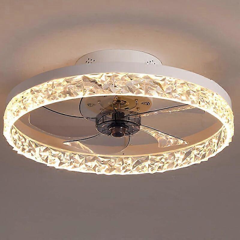 50cm Ceiling Fan with Light, Dimmable LED, 6-Speed Timer, Remote Control, White