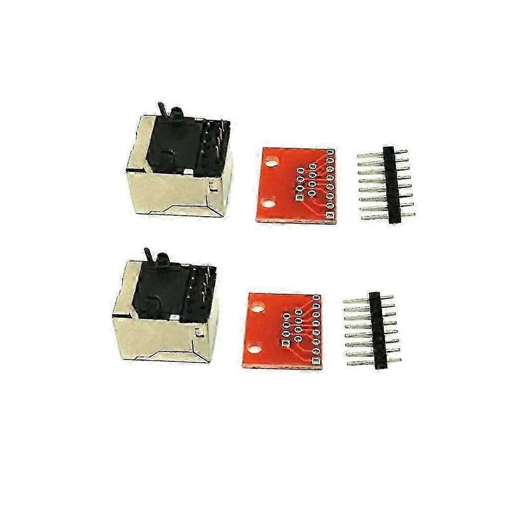 2PCS 8-pin Connector and Board Module Kit for Ethernet Jacks