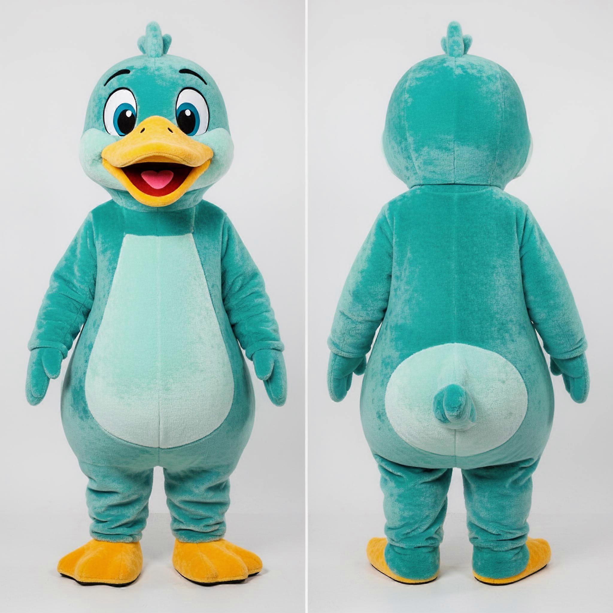 MASTICOT Teal Feathered Broad Shouldered Goose Mascot
