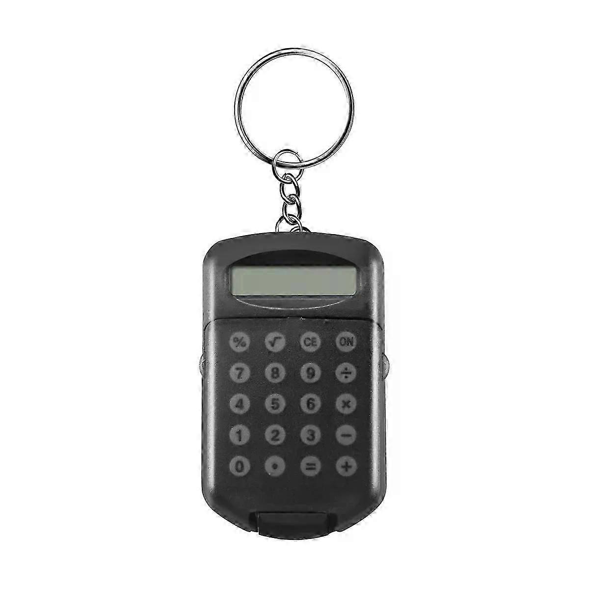 Gray Plastic Casing 8 Digits Electronic Mini Calculator w Keychain zzys