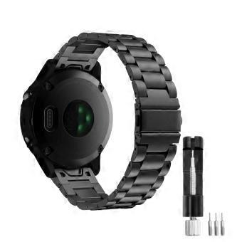 Watch Band for Instinct 2S 20mm Quick Fit Stainless Steel Strap Black Metal Replacement Adjustable Clasp