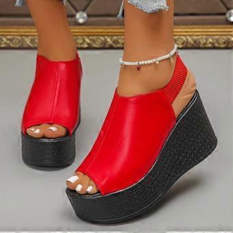 Vrouwen, chunky platform sandalen met een dikke zool en een sleehak, met een elastische band. Zomerschoenen, modieuze hoge sleehakken. Sandalias Mujer.