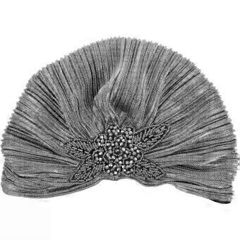 Silver Bronzing Turban Wrap for Women with Hair Containment