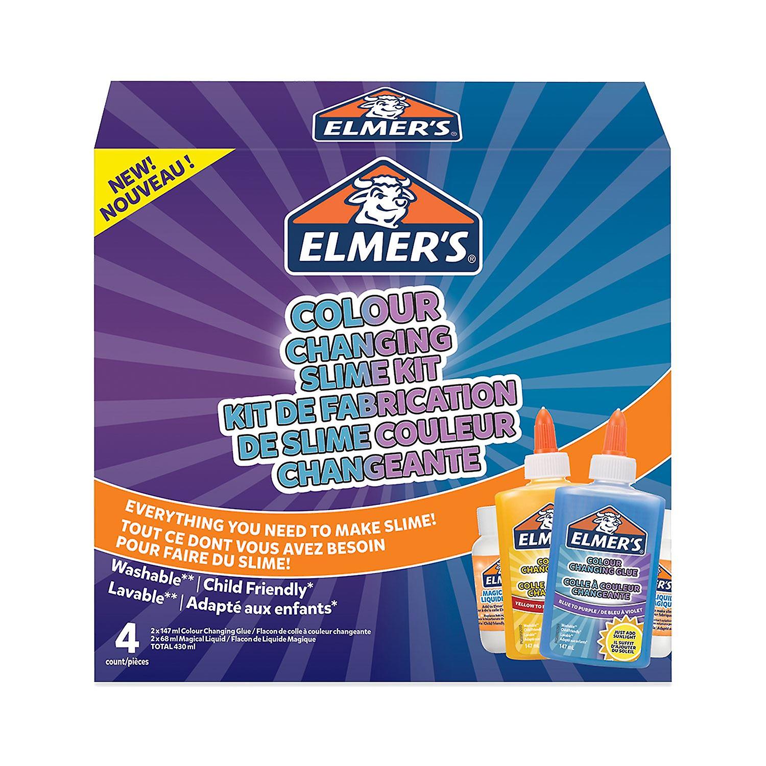 Elmer's Colour Changing SlimeKit with 4 Colour Changing Glue With Magical Liquid