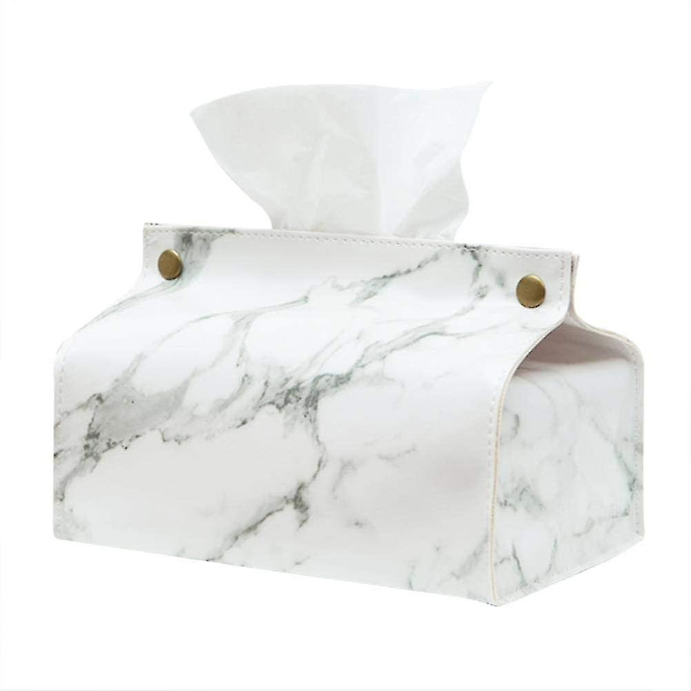 Rectangular Leather Tissue Box For Bathroom, Bedroom, Office And Car (white)