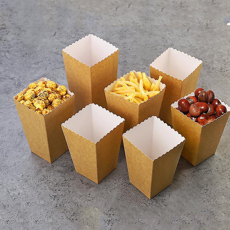 50 Pack Popcorn Boxes, Popcorn Box Candy Container, Kraft Paper Popcorn Boxes For Party Snacks, Candies, Popcorn And Gifts (s)
