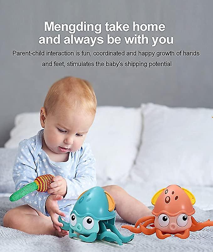 Crawling Crab Baby Toys, Tummy Time Toys With Light Up And Music, Interactive Walking Dancing Toy Controlled By Hands Or Feet With Sensor Obstacle Avo