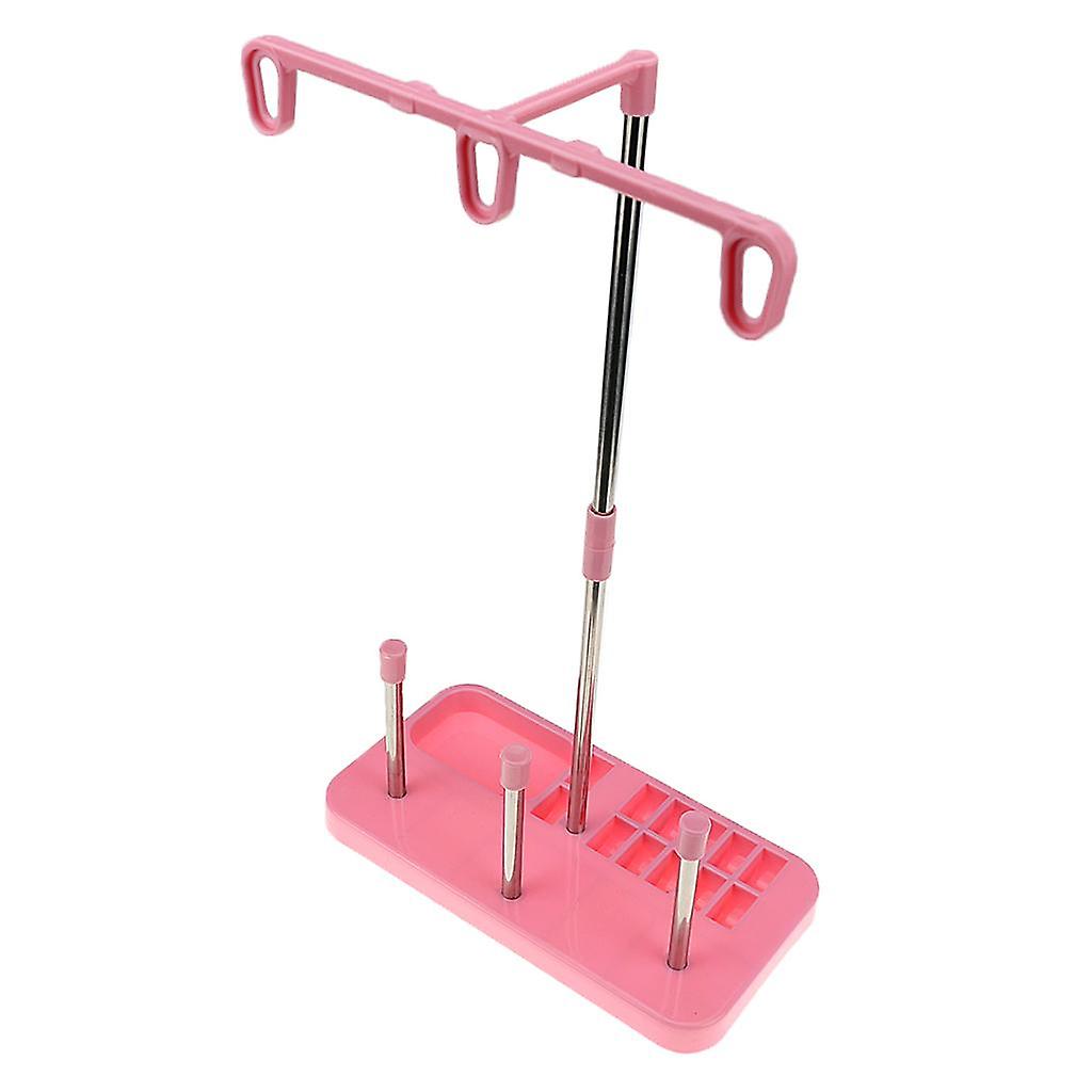 Three Cone Spools Thread Stand Holder for Sewing Machines Serger Pink