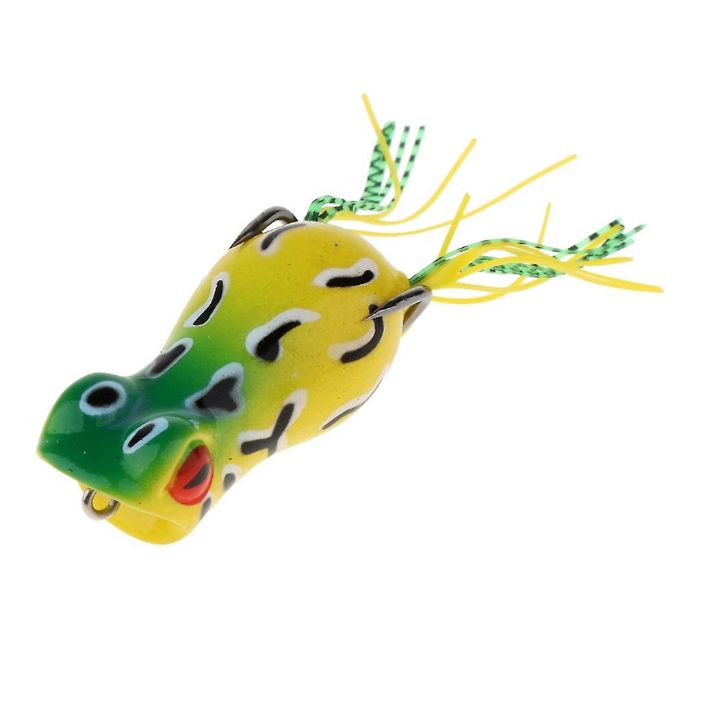 Topwater Frog pescuit Lure Soft artificiale Crankbaits Hook Baits verde C