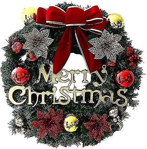 クリスマスリースクリスマスデコレーションクリスマスリースリース人工クリスマスツリーベッドルームドアウォールウィンドウ階段暖炉用