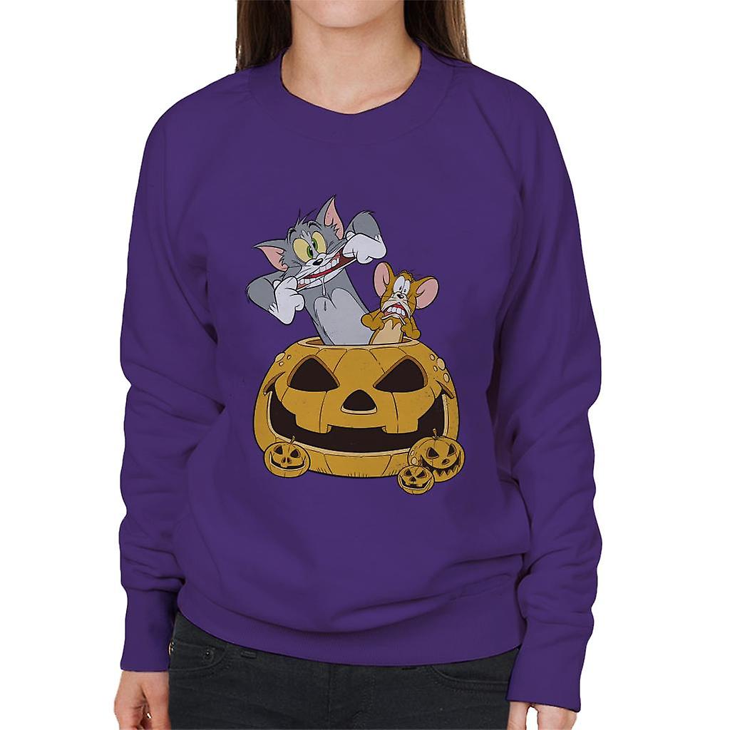 Tom and Jerry Halloween Pumpkin Face Women's Sweatshirt