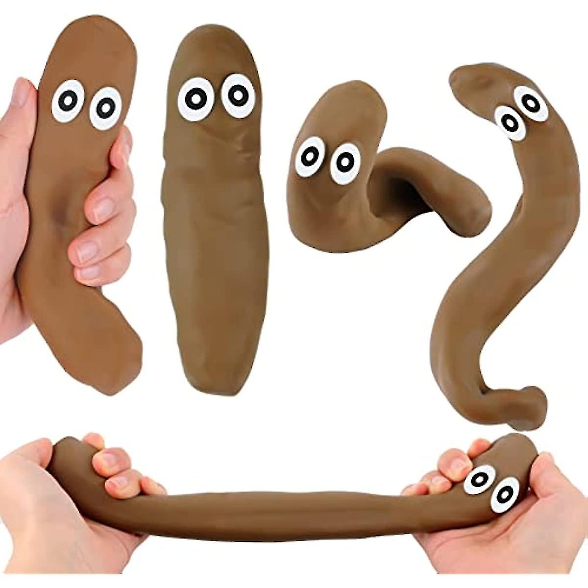 4pcs Stretchy Poo Sensory Toys With Diy Eyes Fake Poo Stress Relief Toys Poo Stress Ball Fidget Toys Anxiety Relief For Adults Teens Birthday Party
