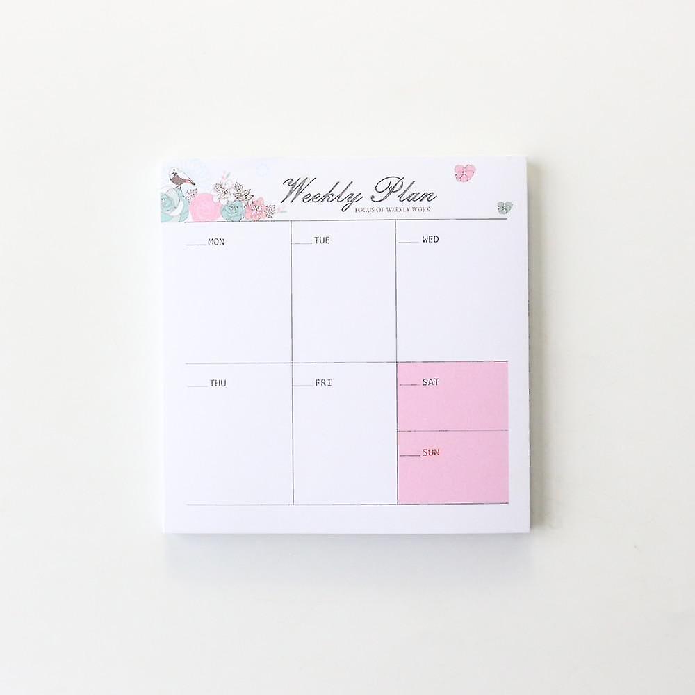 Weekly plan Cute Student Desk Organizer Pad Sticky Notes
