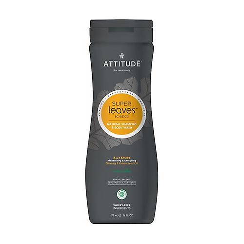 Super Leaves Science Natural Shampoo and Body Wash for Men- 2 in 1 Sport 473 ml