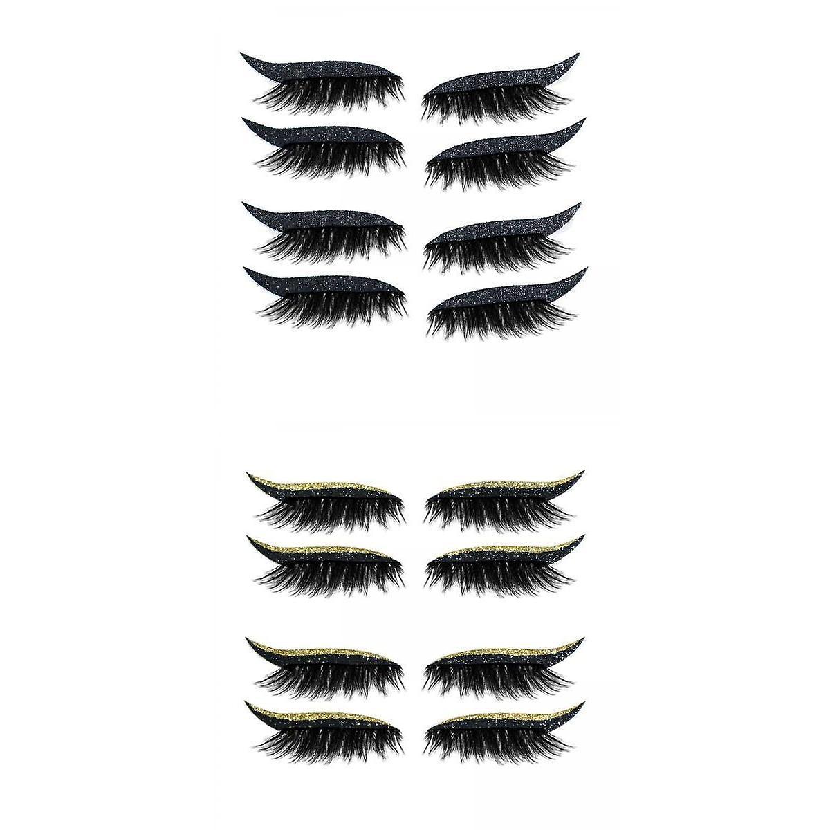 8 Pair Reusable Eyeliner Eyelash Stickers Self Adhesive Makeup Tools