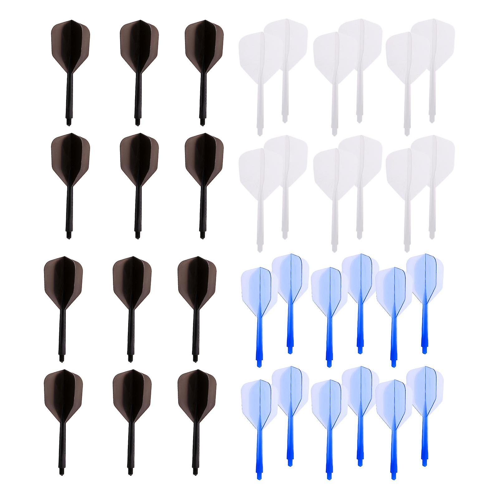 36 Bucăți Transparent 2BA Fir Dart Shafts și Dart Flights 3 Mix Culori