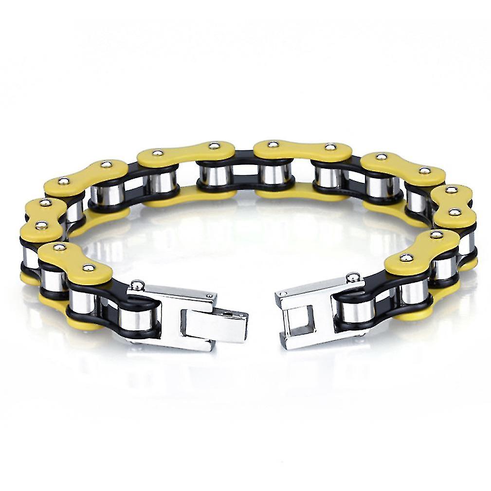 Bicycle Chain Shaped Plated Titanium Steel Bracelet