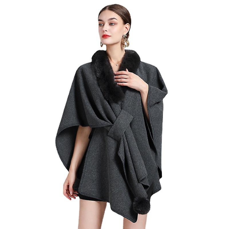 Fur Collar Cloak Shawl