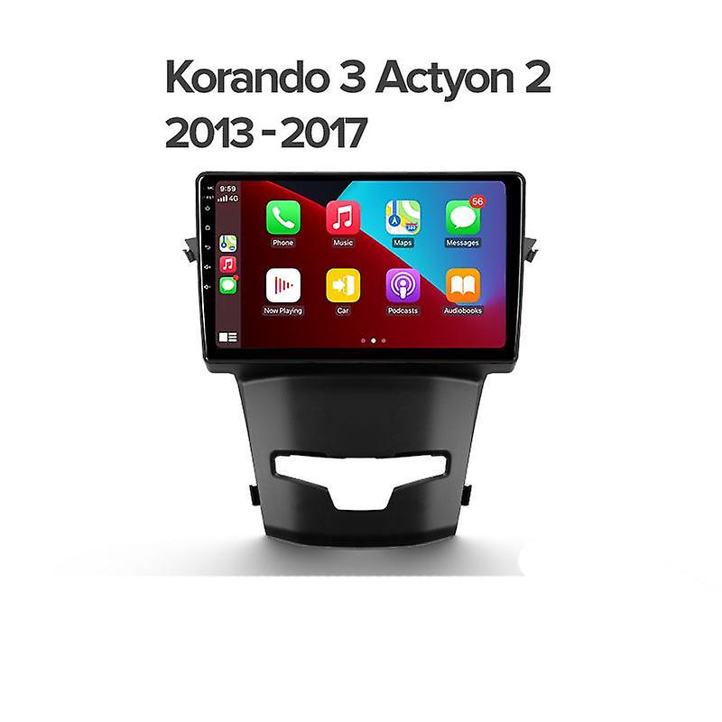2din Android Auto Stereo Car Radio Multimedia For SsangYong Korando 3 Actyon 2 2013-2017 GPS Carplay