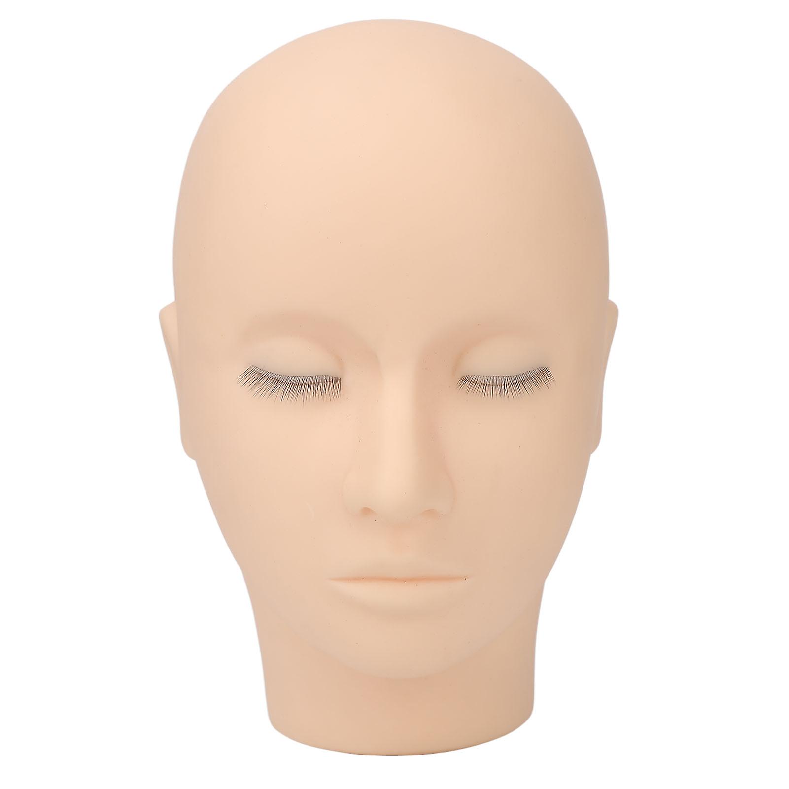 Lash Mannequin Head 3 Layers Safe Soft Silicone High Simulation Makeup Practice Head for Salon Massage Training